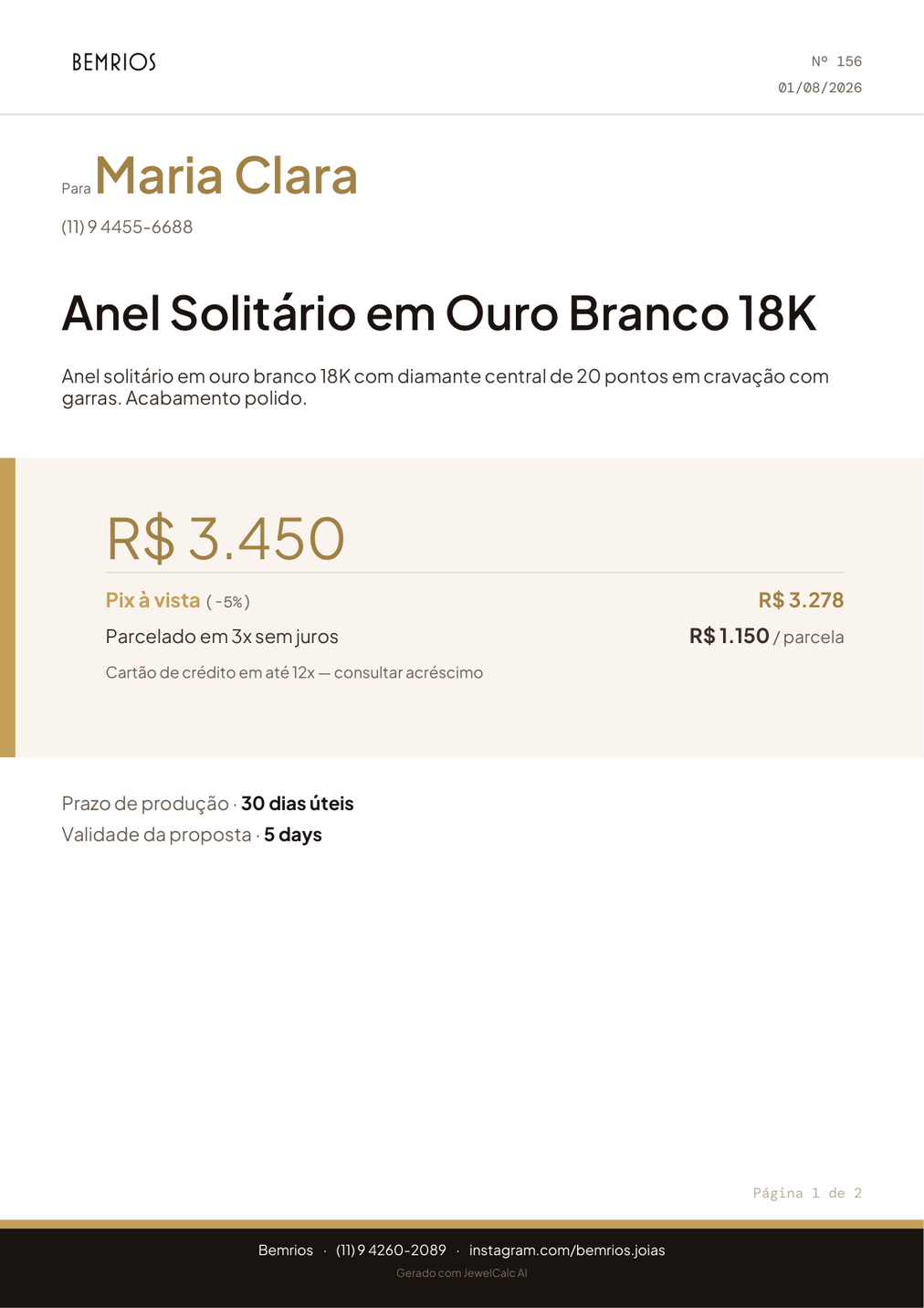 Orçamento em PDF